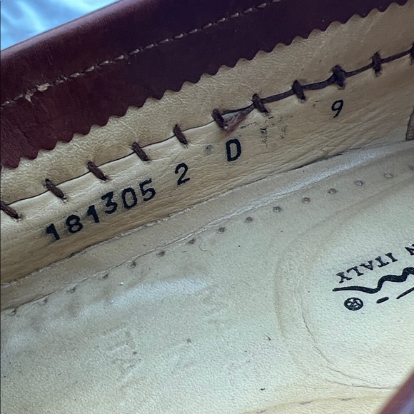 Santoni Dark Brown Woven Leather Loafers - Picture 8 of 8